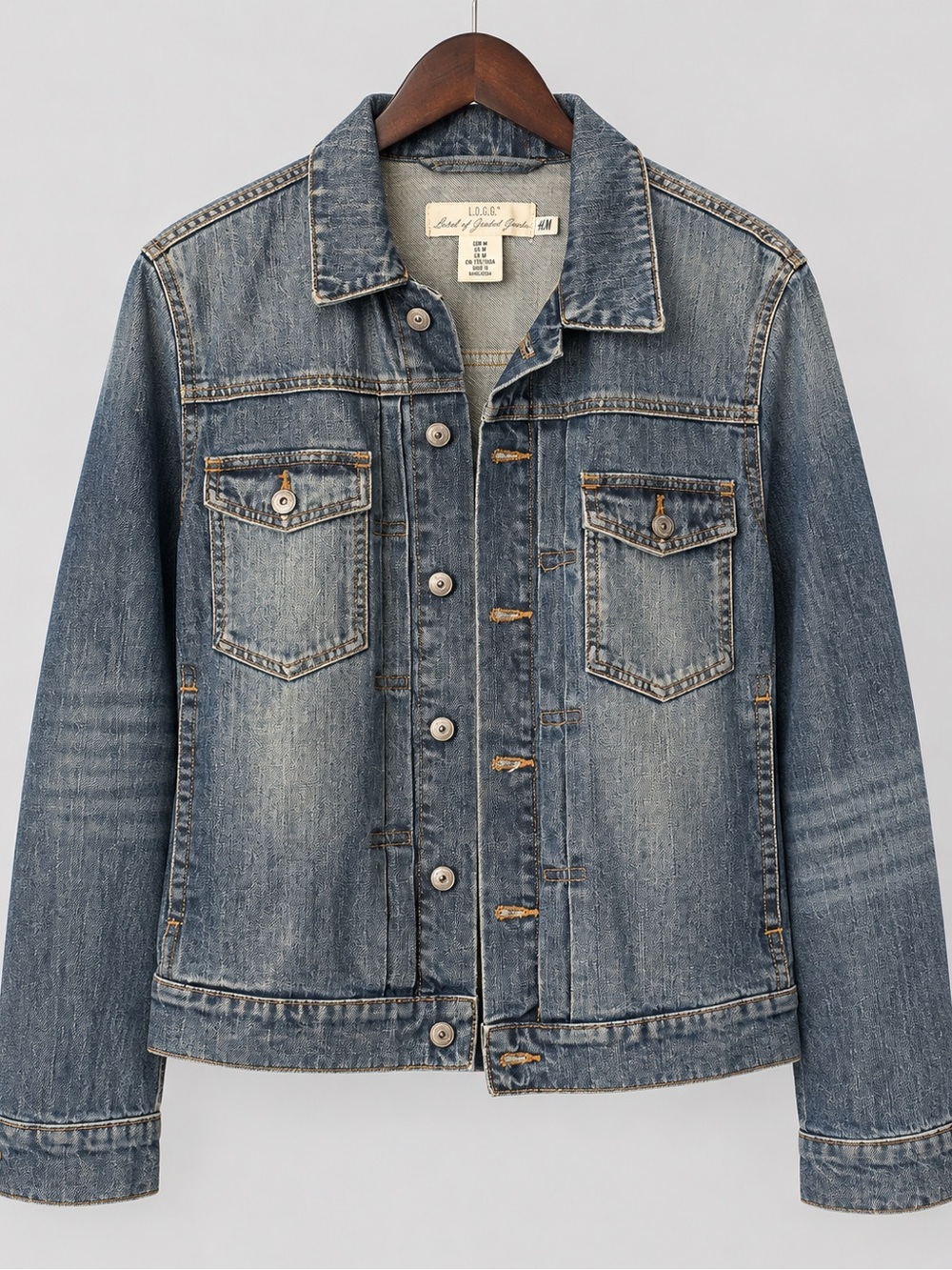 H&M Faded Blue Denim Jacket - Light Blue